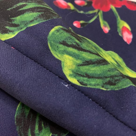 Eloquii Plus Size Katy Ankle Work Pants in Navy and Pink Floral - Picture 6 of 12